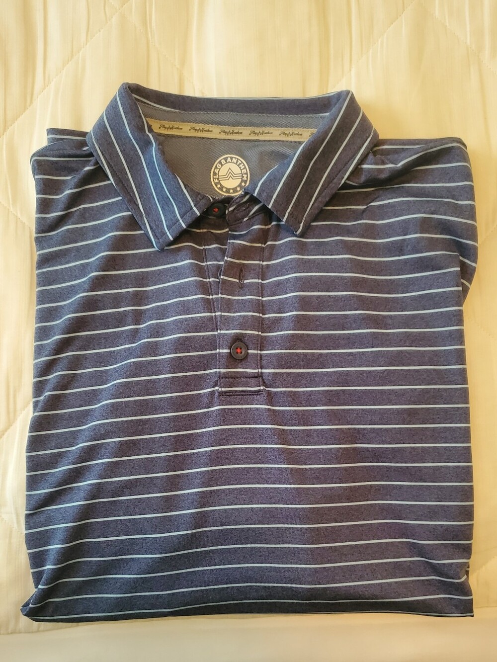 Men's Navy Blue Striped Polo Shirt by Southern Tide